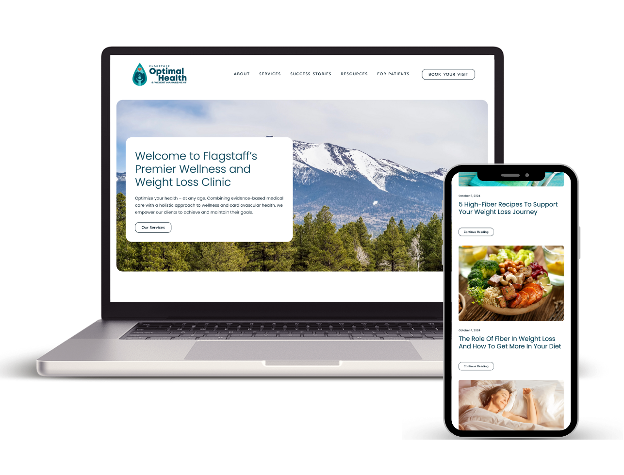 Flagstaff Web Design for Flagstaff Optimal Health by Mesa Marketing